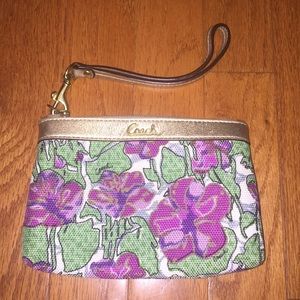 Coach flower wristlet